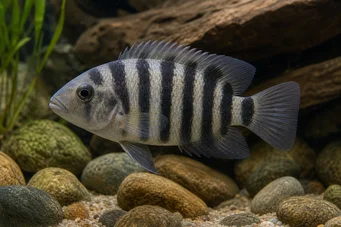 Archocentrus nigrofasciatus Siklidi-bagnard