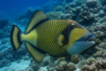 Balistoides viridescens (Ballistinen keltainen pää.)