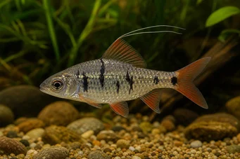 Barbus filamentosus (Mustat täplät)