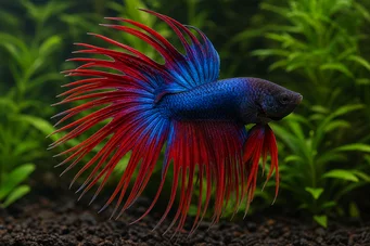 Betta splendens crowntail Kruununtaistelija