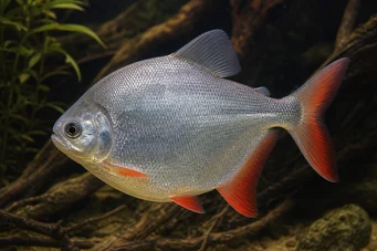 Myleus rubripinnis luna Meonnnis-lune punaisella koukulla